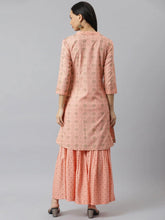 Women's Printed Rayon A-Line Kurta Sharara Set